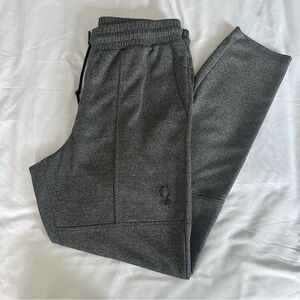 Spyder Active Men's Medium Joggers Sweatpants‎ Charcoal Gray Fleece Tapered